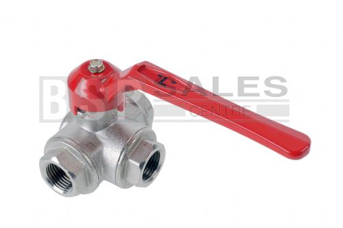 Ball valve - 3 way L & T Bore 1/4