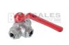 Ball valve - 3 way L & T Bore 1/4 - 2 BSP