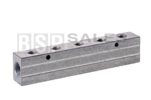 Aluminium Double Sided BSP  Manifold M5 - 1/2