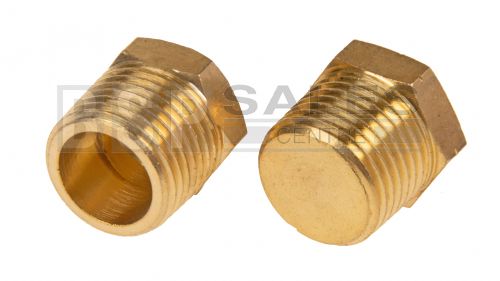 Threaded plug hex head brass BSPT & NPT