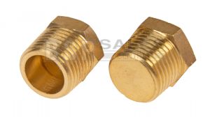 Threaded plug hex head brass BSPT & NPT