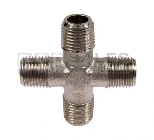 Nickel Plated Brass Male BSP Equal Cross 