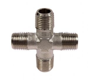 Nickel Plated Brass Male BSP Equal Cross 